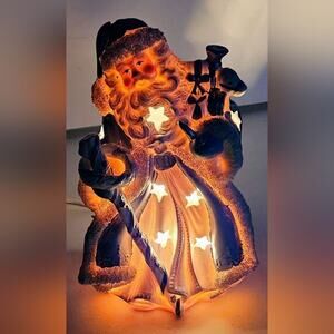 Vintage & Rare Lights Up 1999 Lincolnshire Blue & White Santa Clause